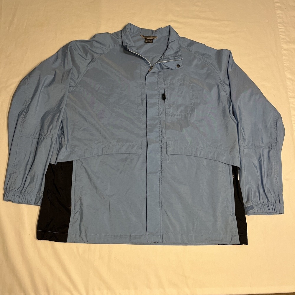 Vintage Nike Windbreaker Rain Jacket Blue Baggy Silver Tag Y2K Mens 2XL
